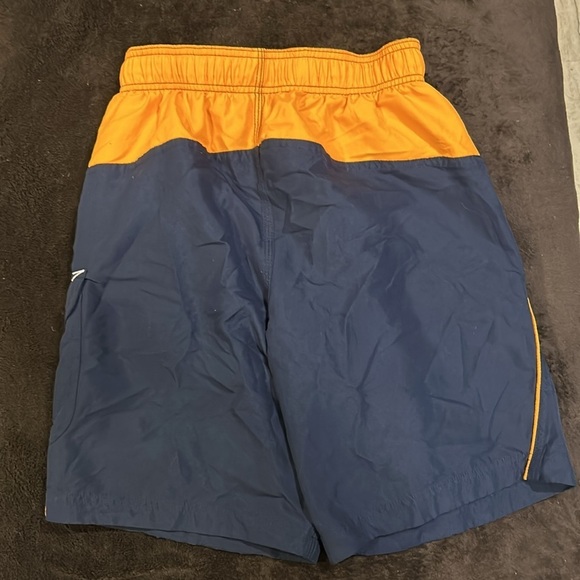Speedo Men’s Blue w Orange Tie Waist Marina Sport VaporPlus 9” Swim Trunks Small - Picture 5 of 9